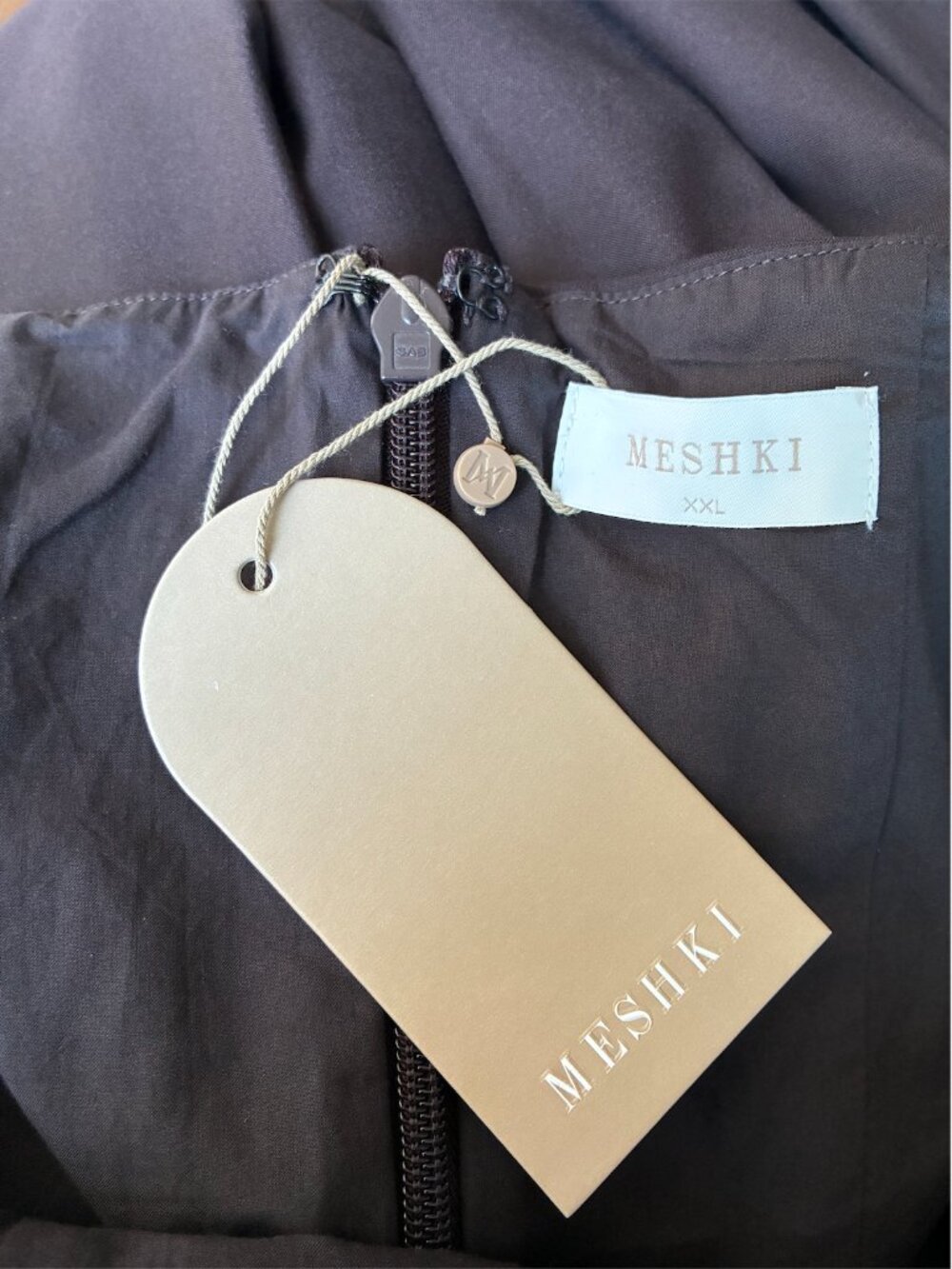 Meshki NWT Natascha Drop Waist Cotton Midi Dress in Chocolate Brown - Size XXL - Picture 8 of 16